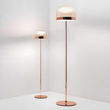 Modern Minimalist Rose Gold Dome Metal Floor Lamp Image - 1