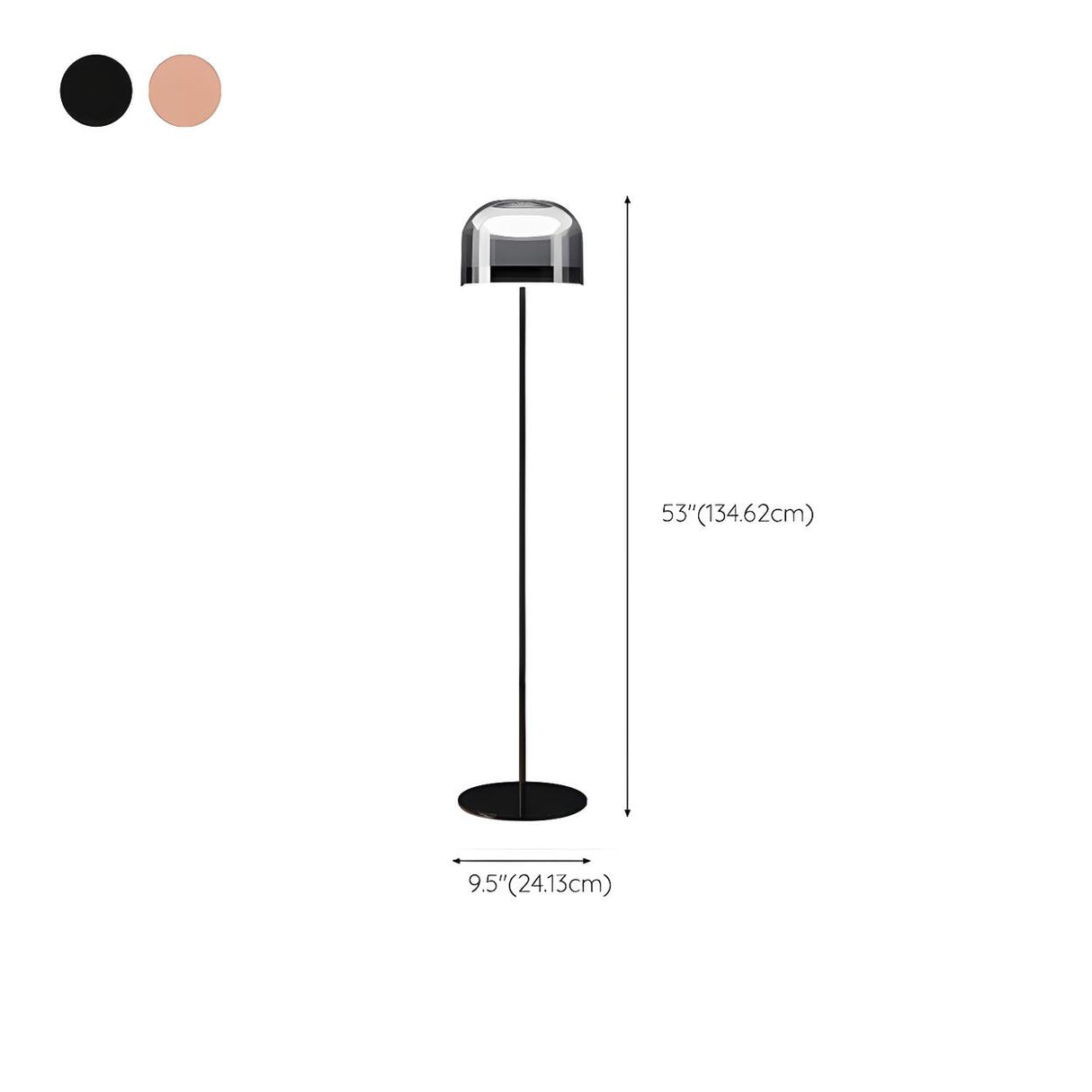 Modern Minimalist Rose Gold Dome Metal Floor Lamp 