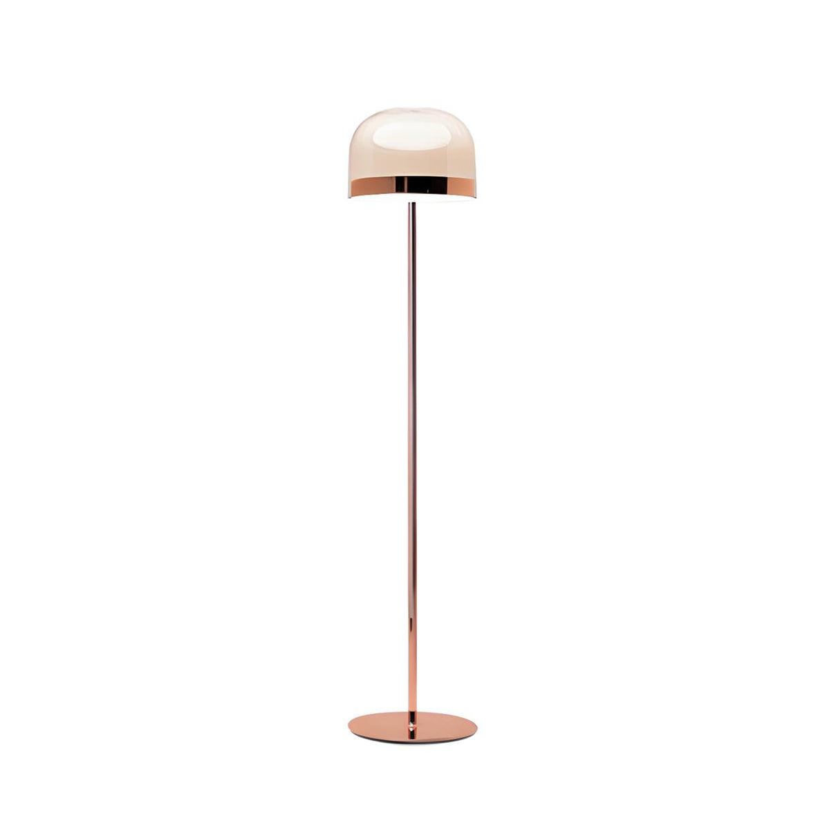 Modern Minimalist Rose Gold Dome Metal Floor Lamp Image - 4