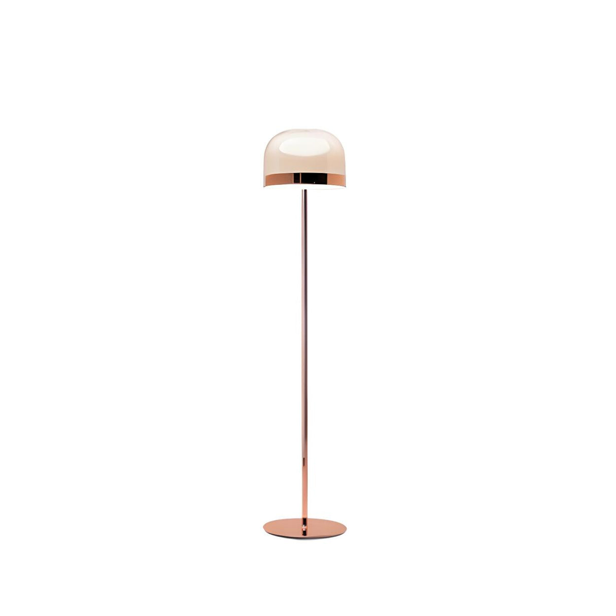 Modern Minimalist Rose Gold Dome Metal Floor Lamp Image - 5