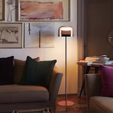 Modern Minimalist Rose Gold Dome Metal Floor Lamp Image - 6