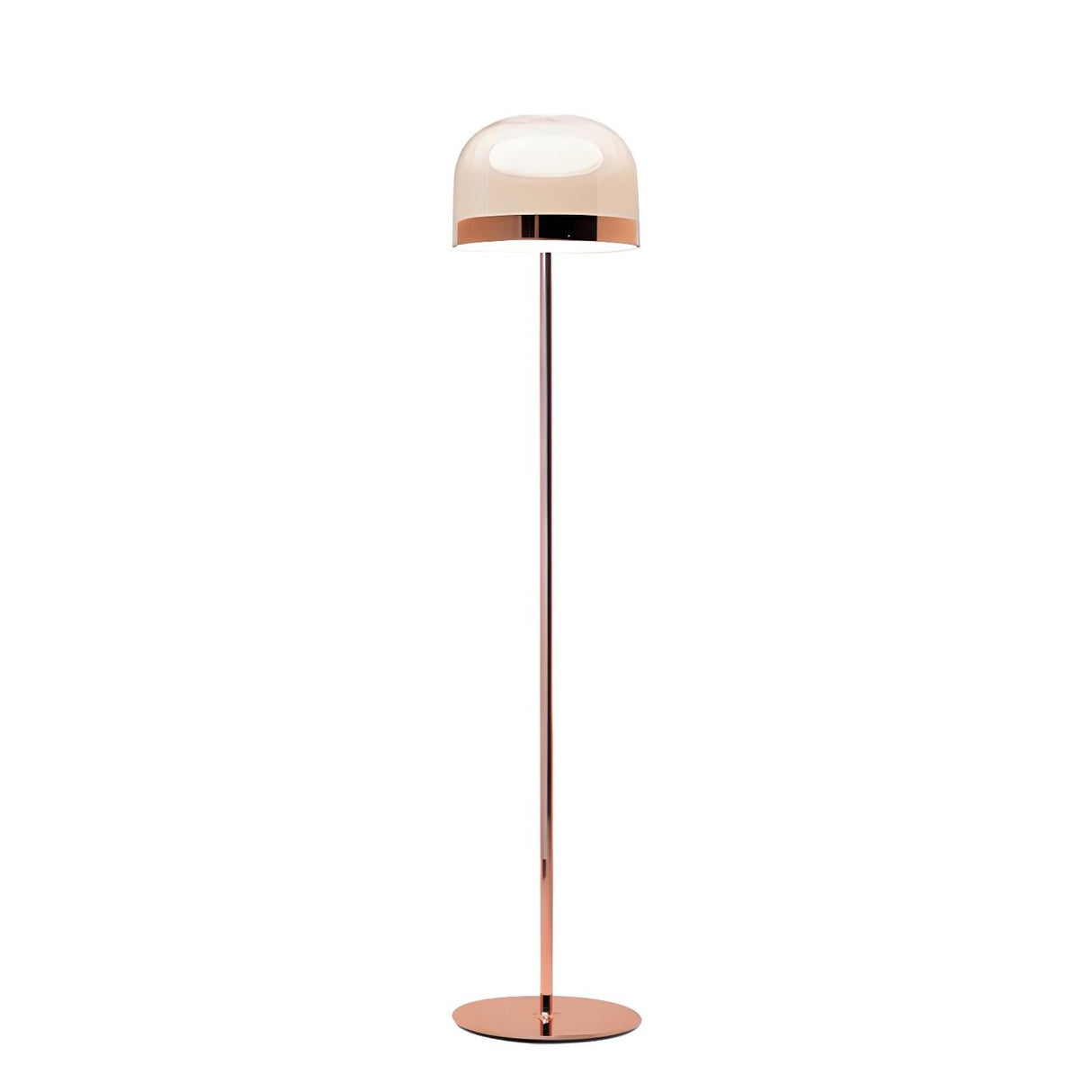 Modern Minimalist Rose Gold Dome Metal Floor Lamp Image - 9