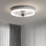 Modern Minimalist Round Ceiling Fan with LED Light Image - 1