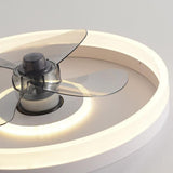 Modern Minimalist Round Ceiling Fan with LED Light Image - 11