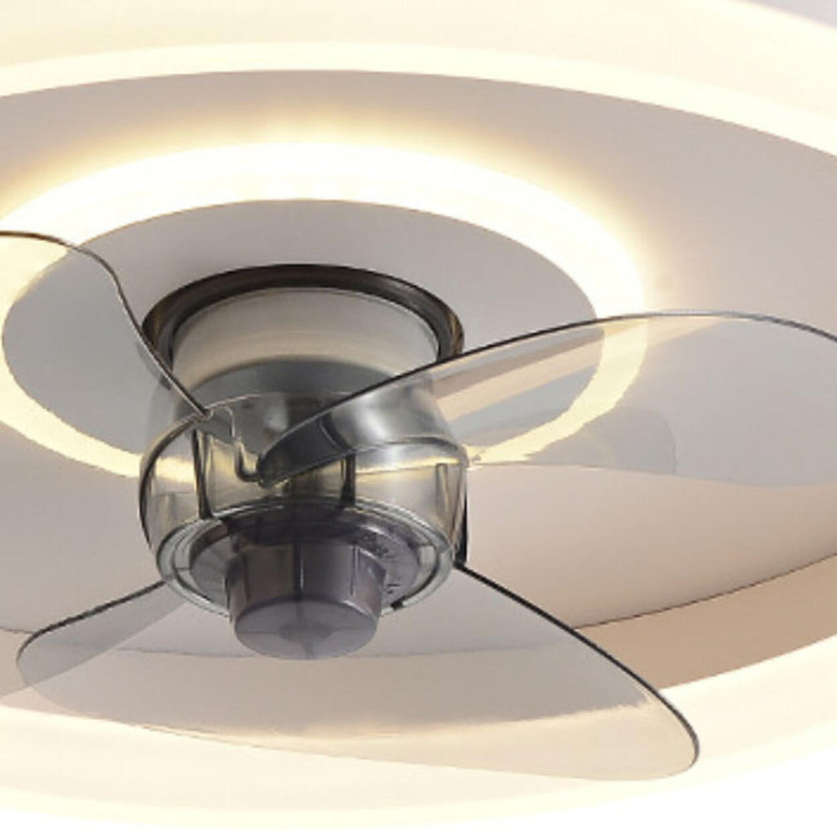 Modern Minimalist Round Ceiling Fan with LED Light Image - 13