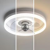 Modern Minimalist Round Ceiling Fan with LED Light Image - 14