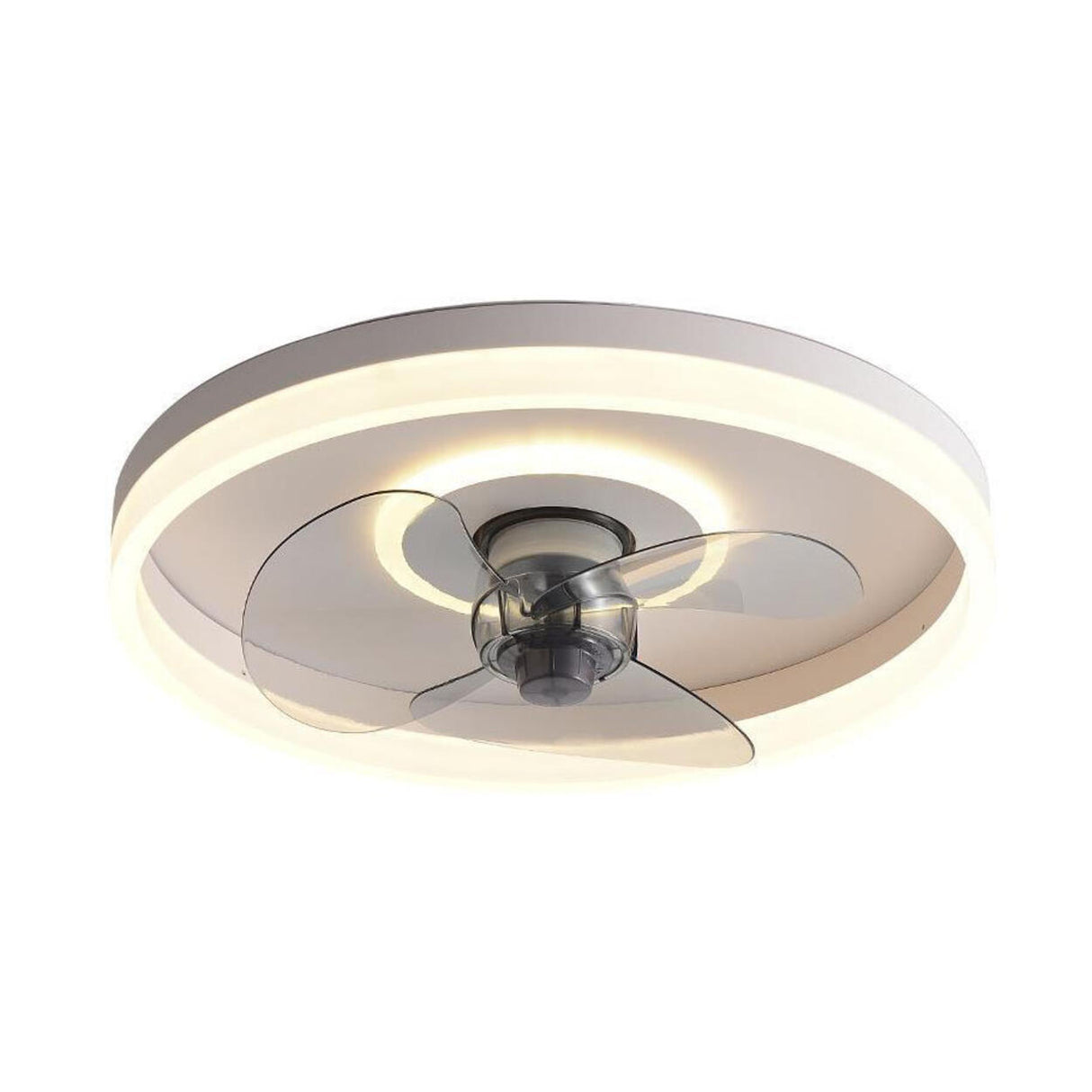 Modern Minimalist Round Ceiling Fan with LED Light Image - 5