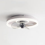 Modern Minimalist Round Ceiling Fan with LED Light Image - 8