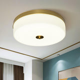 Modern Minimalist Round Drum Flush Mount Ceiling Light Image - 1