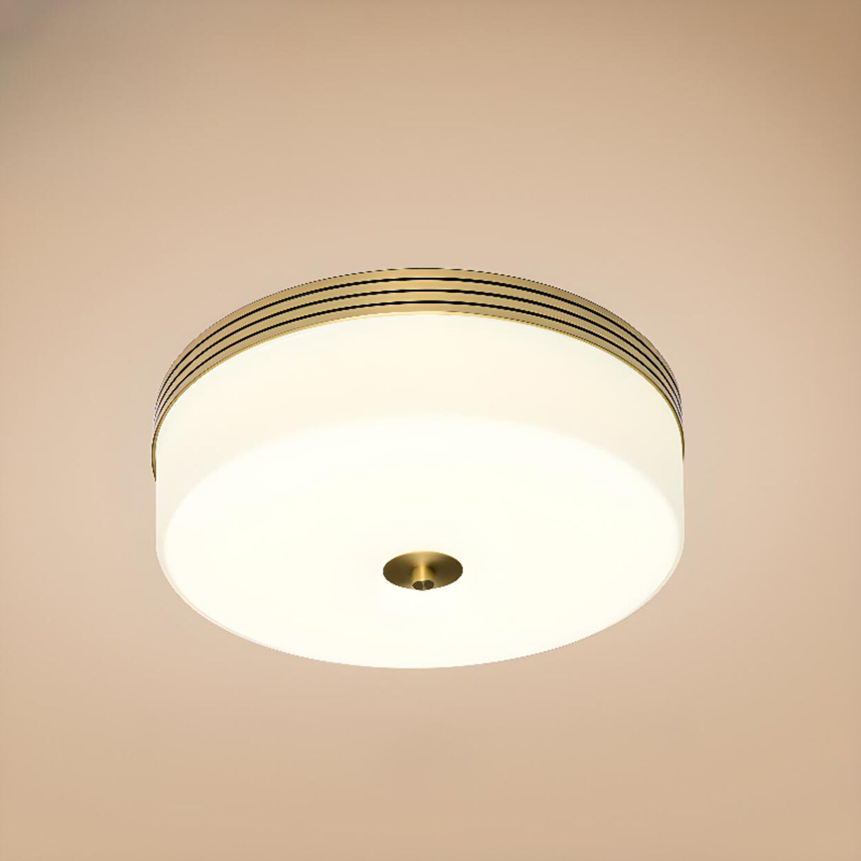 Modern Minimalist Round Drum Flush Mount Ceiling Light Image - 10