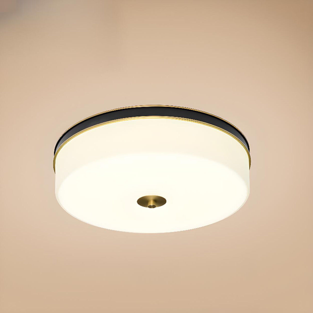 Modern Minimalist Round Drum Flush Mount Ceiling Light Image - 13