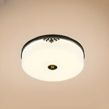 Modern Minimalist Round Drum Flush Mount Ceiling Light Image - 15