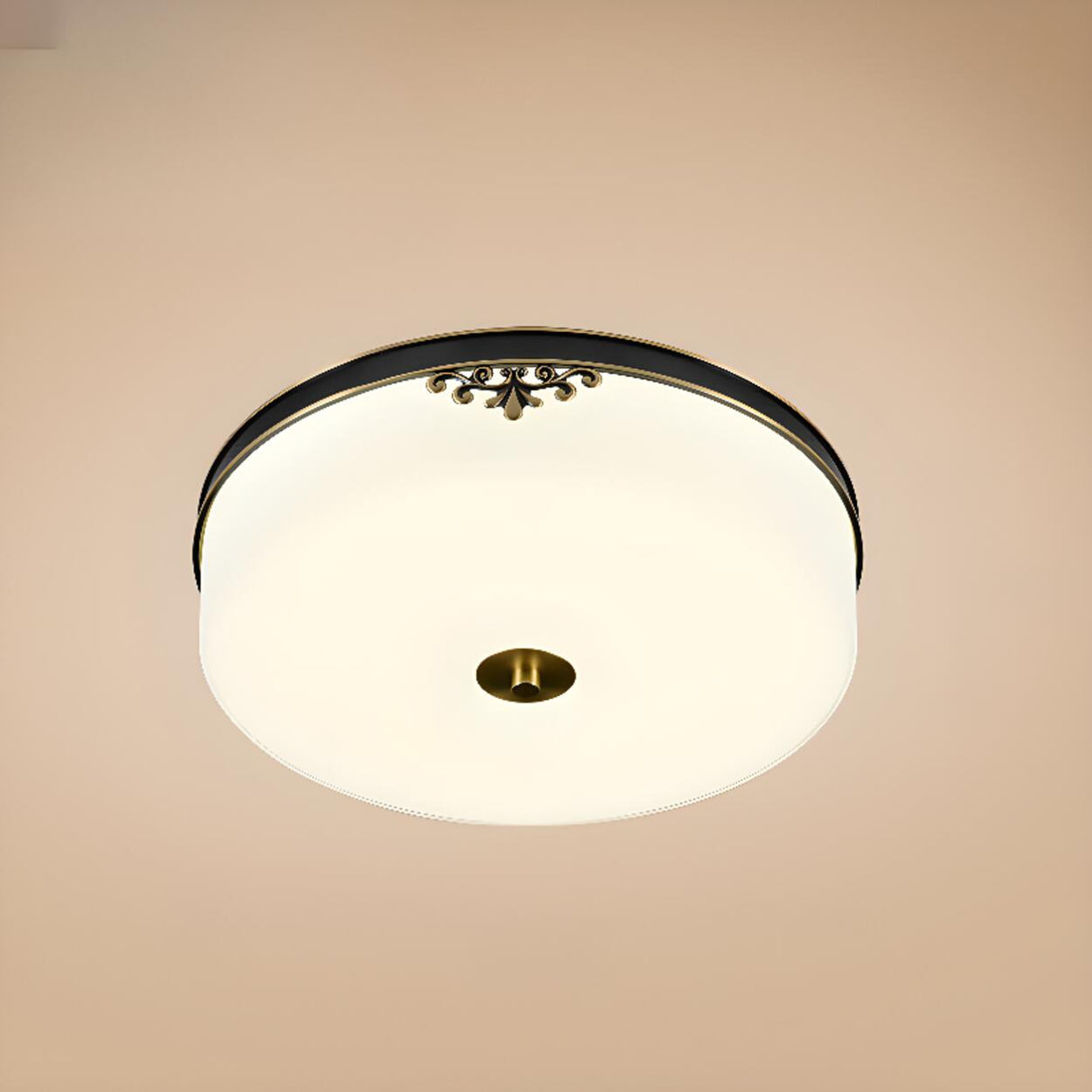 Modern Minimalist Round Drum Flush Mount Ceiling Light Image - 16