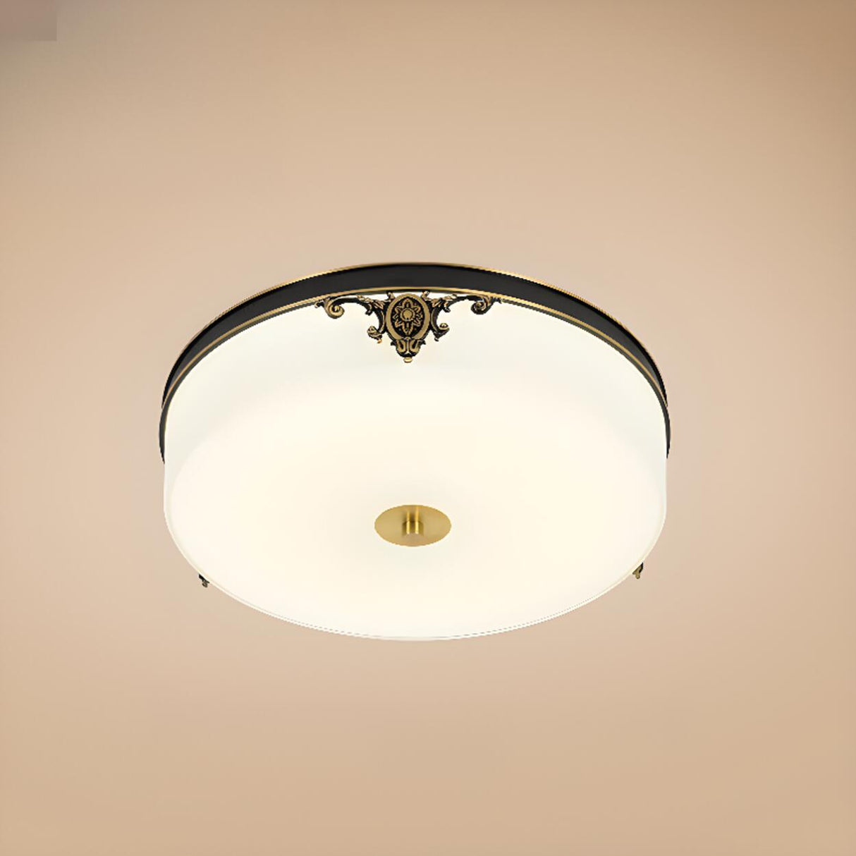 Modern Minimalist Round Drum Flush Mount Ceiling Light Image - 18