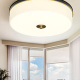 Modern Minimalist Round Drum Flush Mount Ceiling Light Image - 2