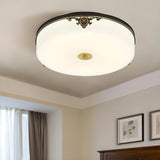 Modern Minimalist Round Drum Flush Mount Ceiling Light Image - 3