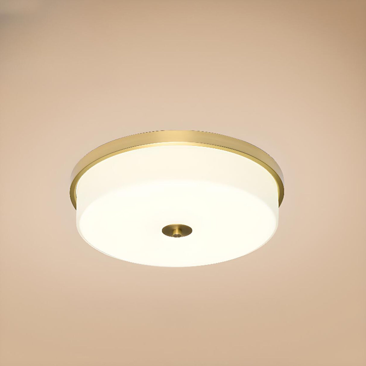 Modern Minimalist Round Drum Flush Mount Ceiling Light Image - 6