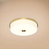 Modern Minimalist Round Drum Flush Mount Ceiling Light Image - 6