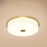 Modern Minimalist Round Drum Flush Mount Ceiling Light Image - 8