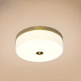 Modern Minimalist Round Drum Flush Mount Ceiling Light Image - 9