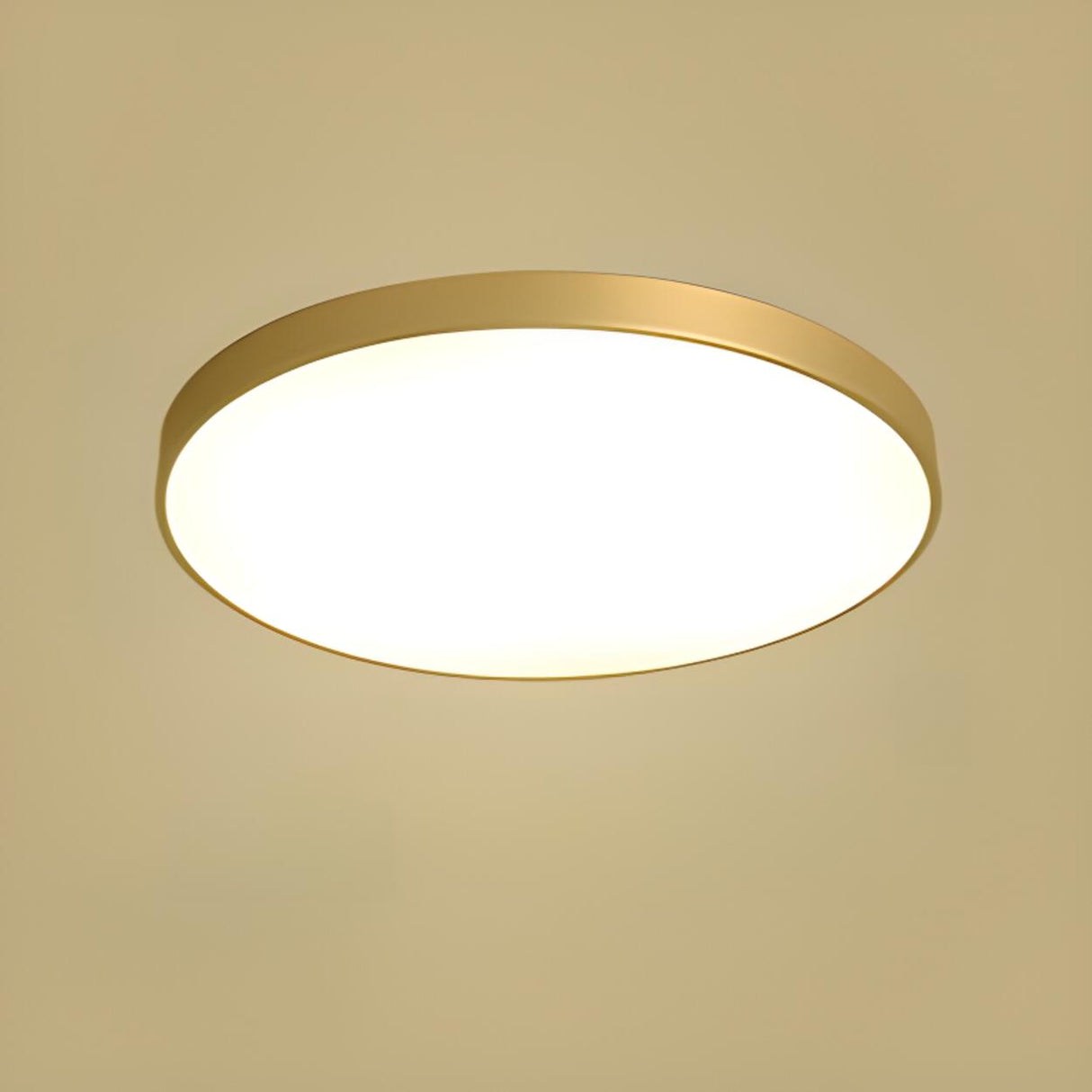 Modern Minimalist Round Gold LED Flush Mount Light Image - 2