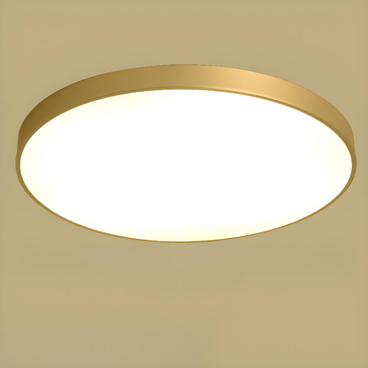 Modern Minimalist Round Gold LED Flush Mount Light Image - 3