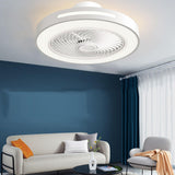 Modern Minimalist Round LED Ceiling Fan with Light Image - 1