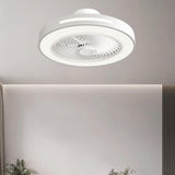 Modern Minimalist Round LED Ceiling Fan with Light Image - 3