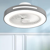 Modern Minimalist Round LED Ceiling Fan with Light Image - 7