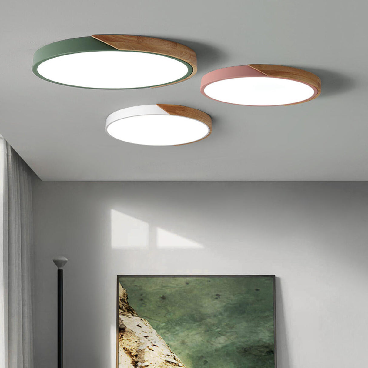  Modern Minimalist Round LED Flush Mount Ceiling Light Image - 1