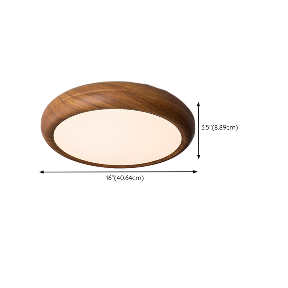 Modern Minimalist Round Wood LED Flush Mount Light 