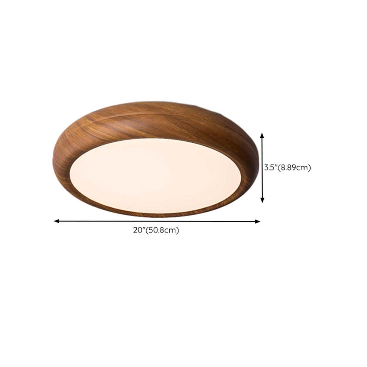 Modern Minimalist Round Wood LED Flush Mount Light Image - 12