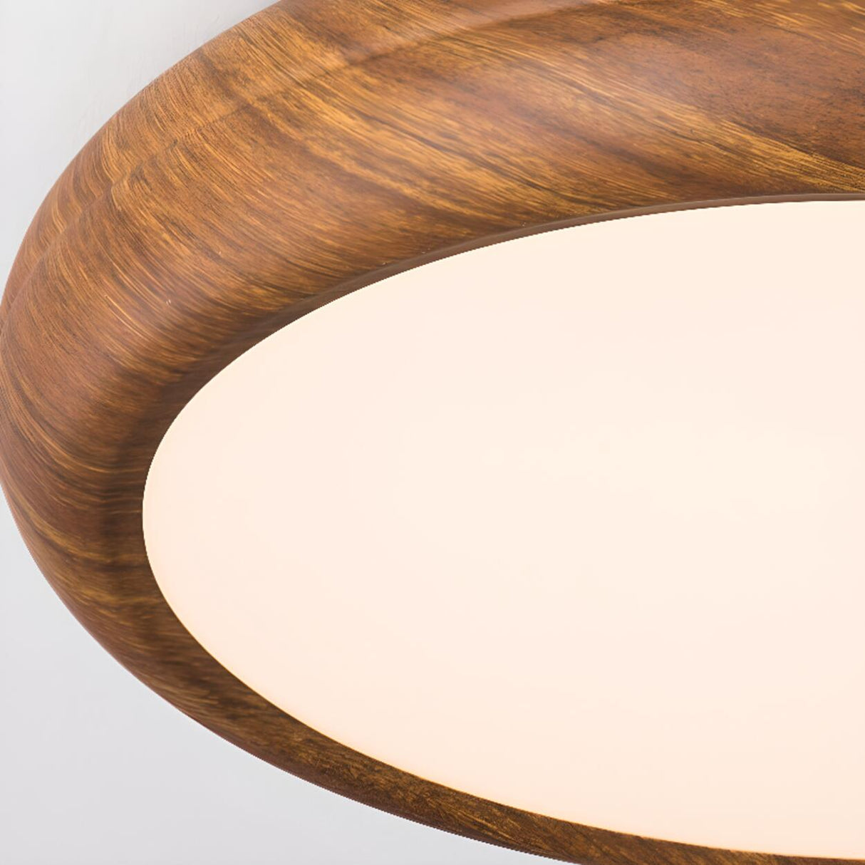 Modern Minimalist Round Wood LED Flush Mount Light Image - 9