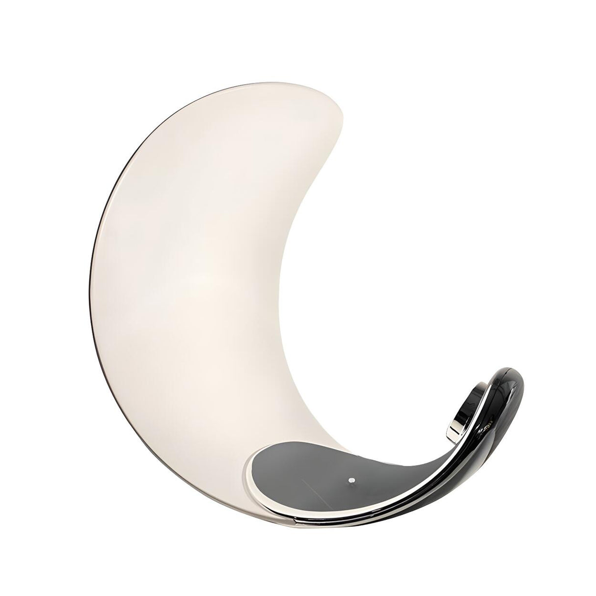 Modern Minimalist Silver Curl Moon Metal Table Lamp Image - 5