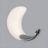 Modern Minimalist Silver Curl Moon Metal Table Lamp Image - 6