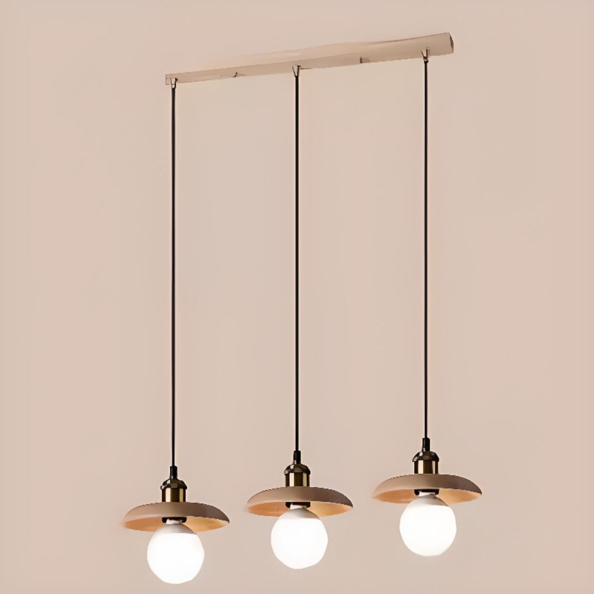 Modern Minimalist Solid Wooden Disc Pendant Lights Image - 12