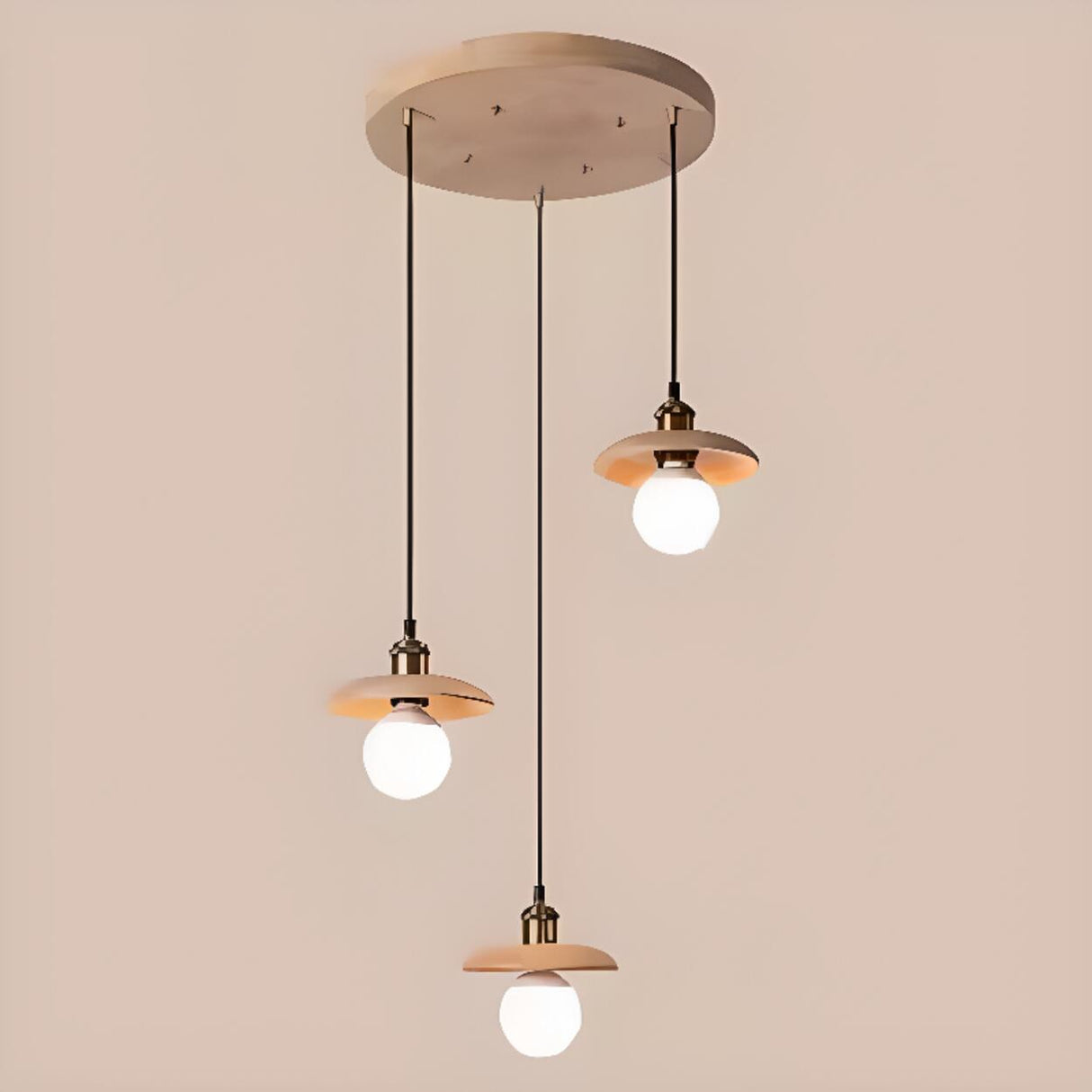 Modern Minimalist Solid Wooden Disc Pendant Lights Image - 14