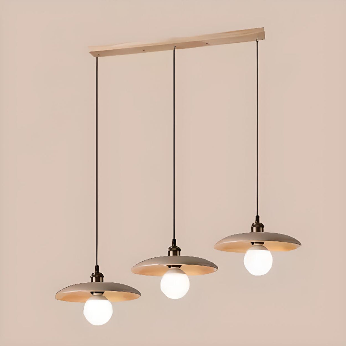 Modern Minimalist Solid Wooden Disc Pendant Lights Image - 19