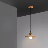 Modern Minimalist Solid Wooden Disc Pendant Lights Image - 2