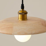 Modern Minimalist Solid Wooden Disc Pendant Lights Image - 21