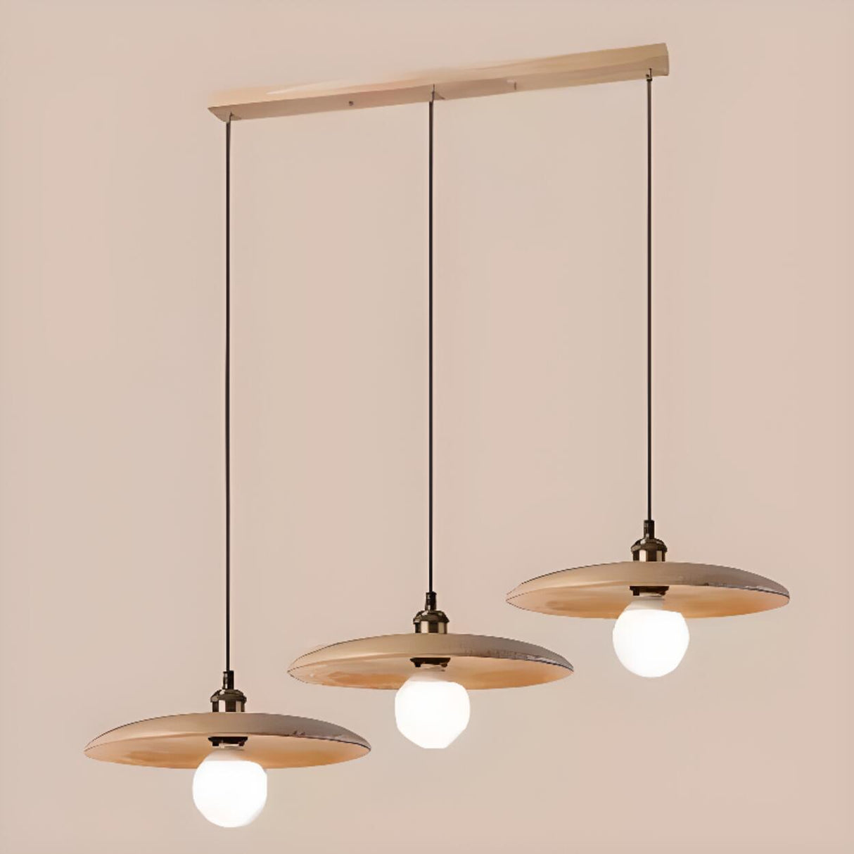 Modern Minimalist Solid Wooden Disc Pendant Lights Image - 25