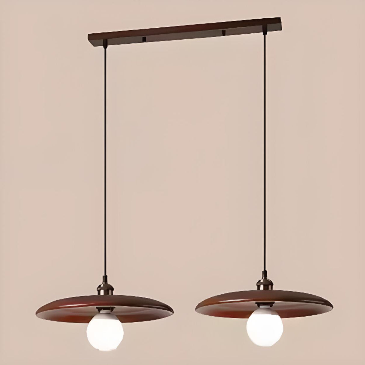 Modern Minimalist Solid Wooden Disc Pendant Lights Image - 28