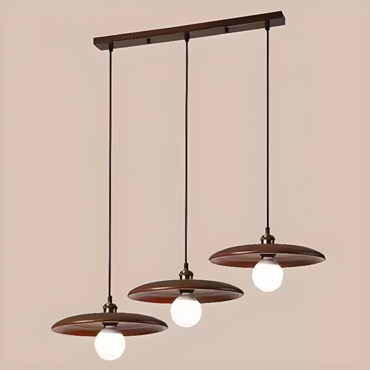 Modern Minimalist Solid Wooden Disc Pendant Lights Image - 29