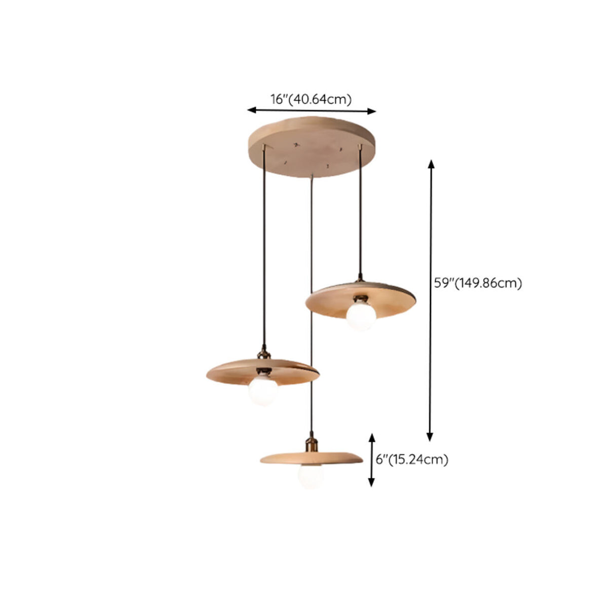 Modern Minimalist Solid Wooden Disc Pendant Lights Image - 39