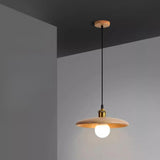 Modern Minimalist Solid Wooden Disc Pendant Lights Image - 6