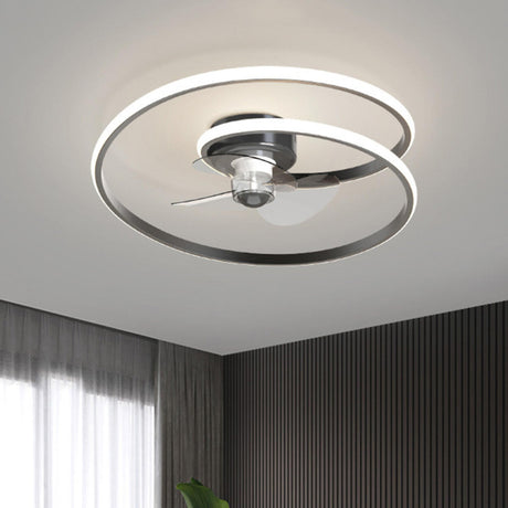 Modern Minimalist Spiral Round Ceiling Fan with Light Image - 1