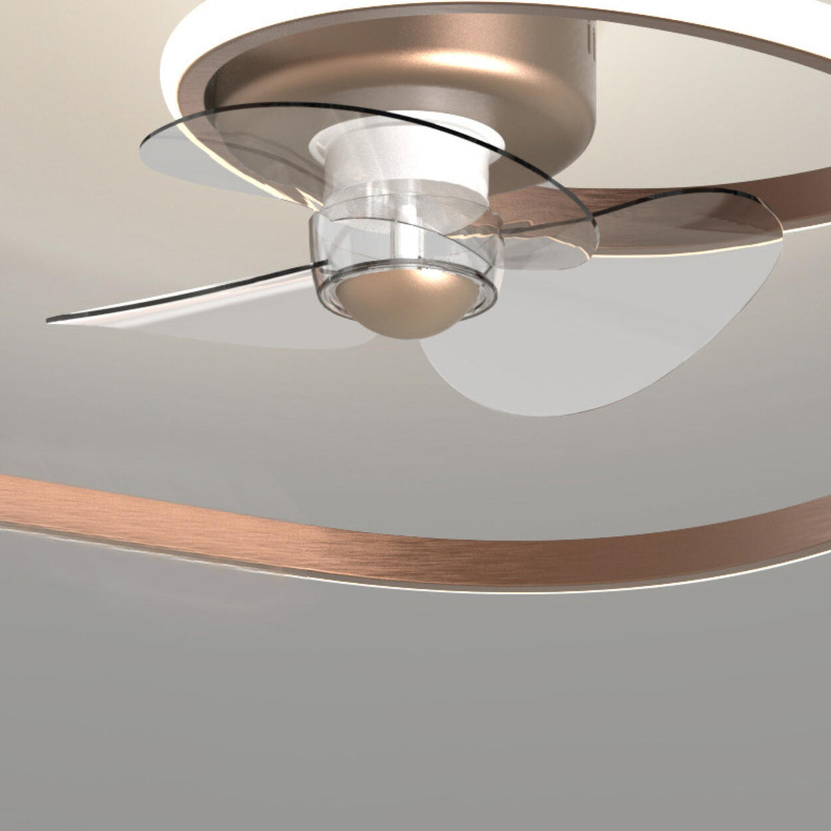 Modern Minimalist Spiral Round Ceiling Fan with Light Image - 10