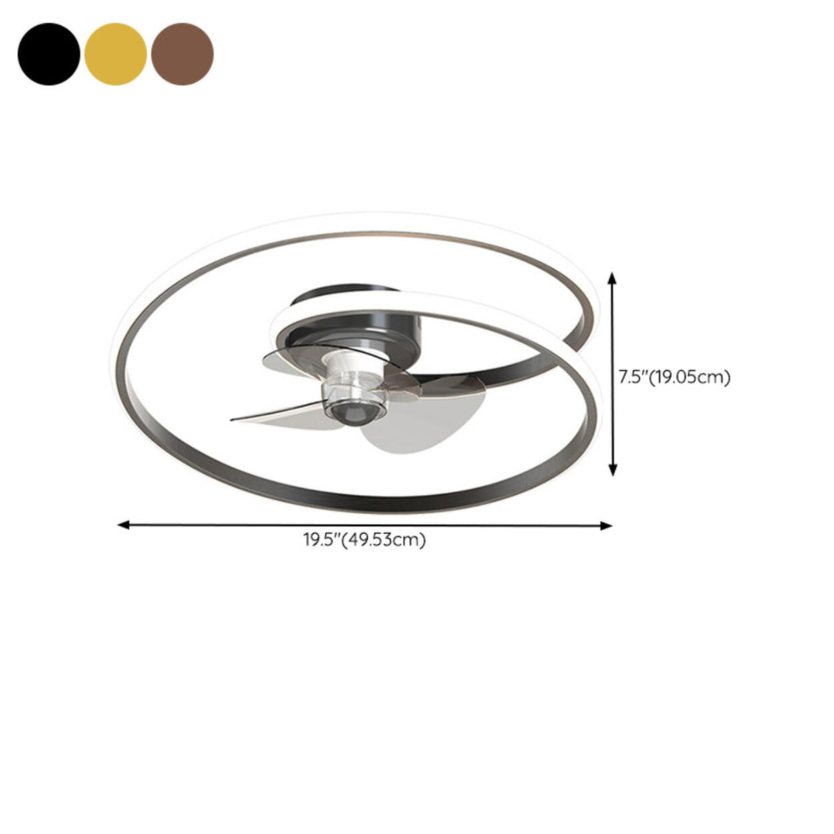 Modern Minimalist Spiral Round Ceiling Fan with Light 