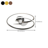 Modern Minimalist Spiral Round Ceiling Fan with Light #size