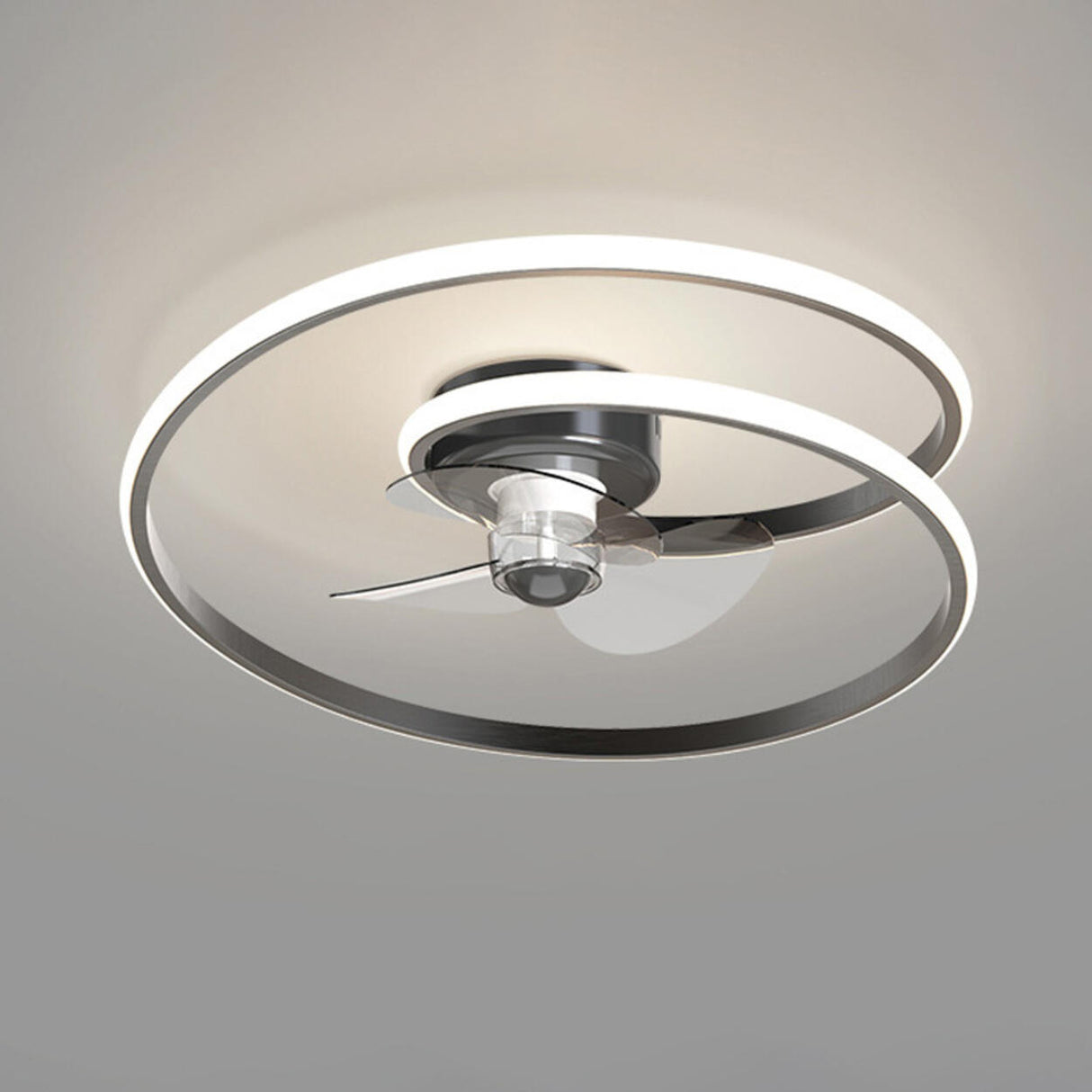 Modern Minimalist Spiral Round Ceiling Fan with Light Image - 6